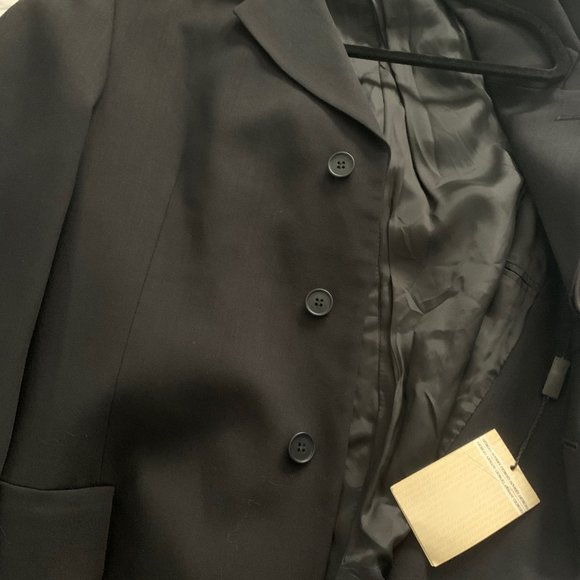 NEW EMPORIO ARMANI MEN’S BLACK WOOL SPORTS COAT BLAZER JACKET IT 54 L / US 44L - Picture 3 of 12